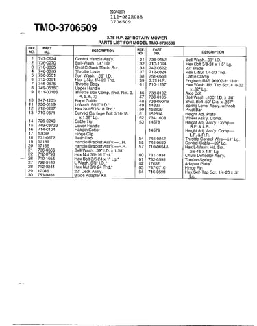 3.75 hp 22" rotary mower page 2