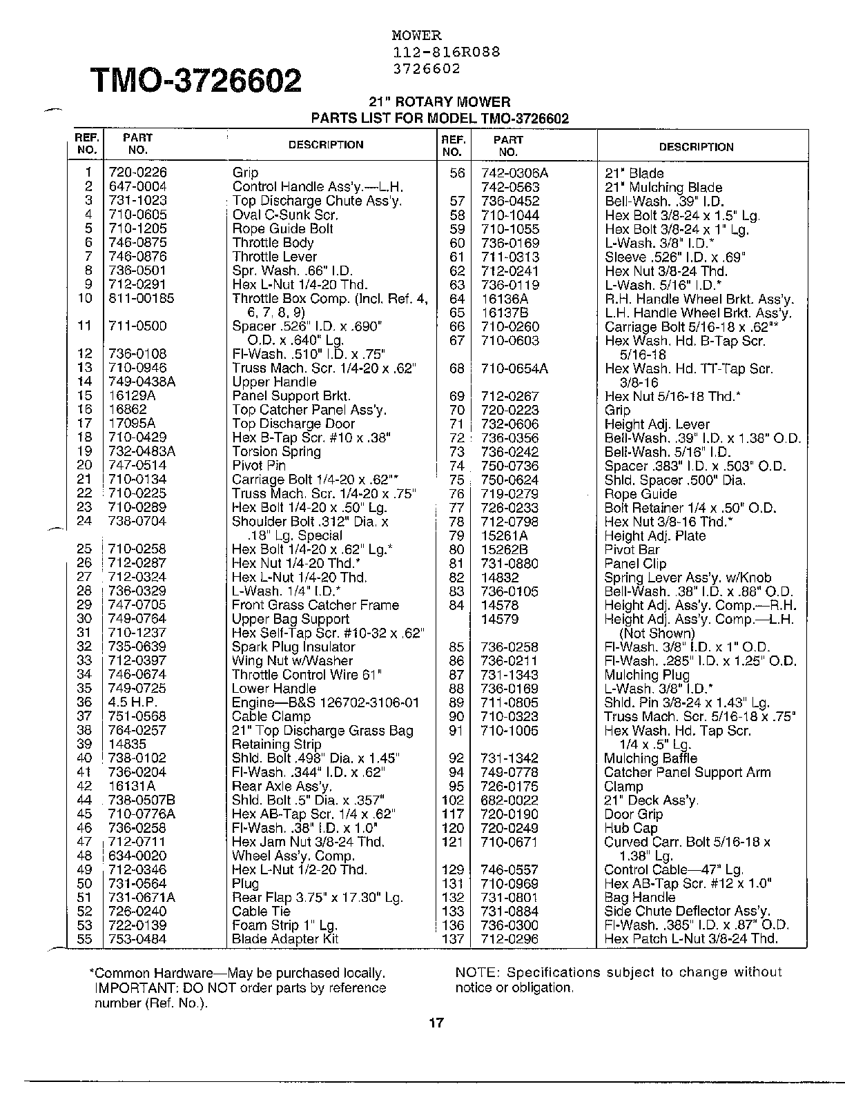 21" rotary mower page 2