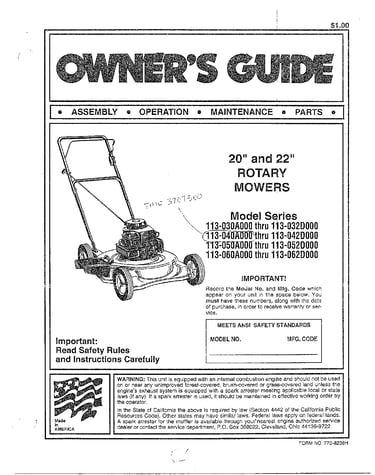 20" and 22" rotary mowers