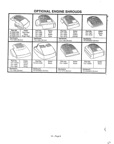 Optional engine shrouds