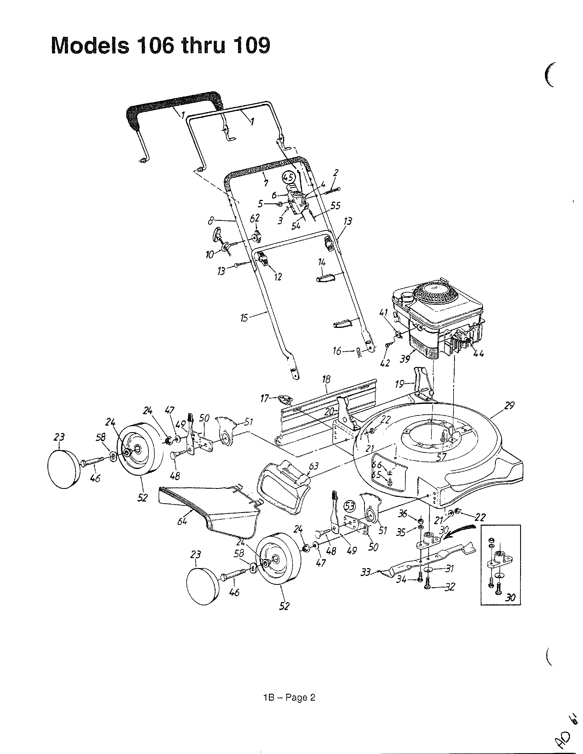 ROTARY MOWERS/MODELS 106-109