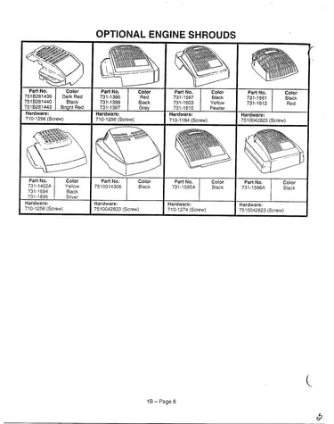 Optional engine shrouds