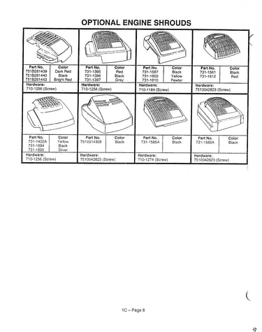 Optional engine shrouds