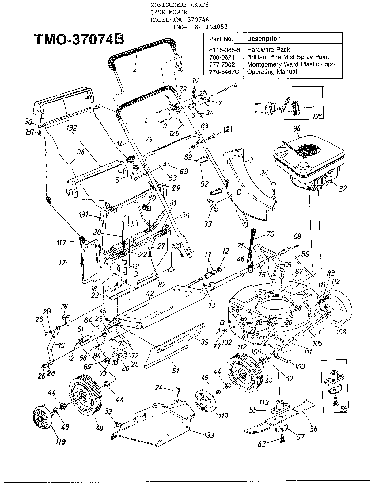 3.5hp 21" rotary mower