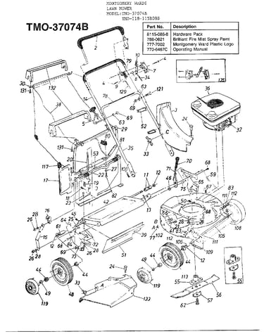 3.5hp 21" rotary mower