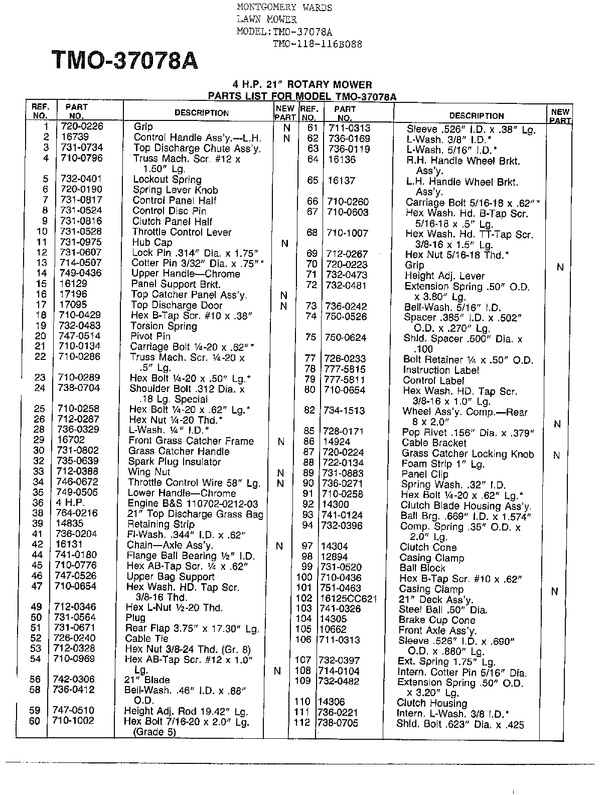 4hp 21" rotary mower page 2