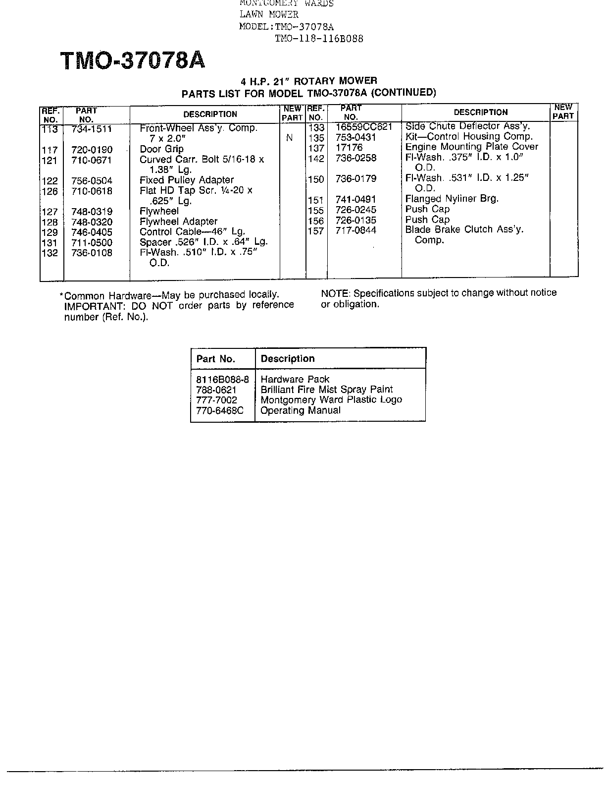 4hp 21" rotary mower page 3
