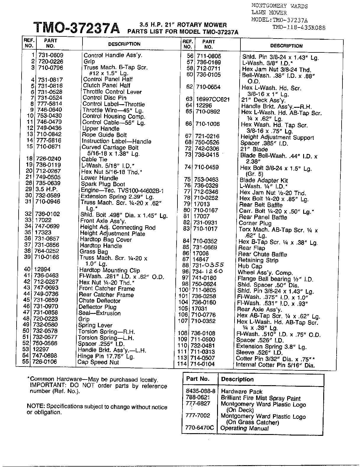 3.5HP 21" ROTARY MOWER Page 2