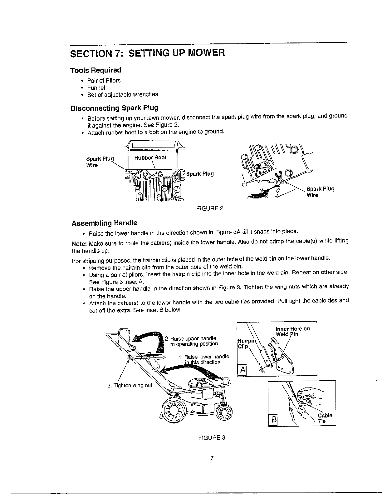 Setting up mower