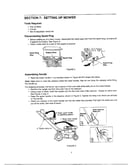 Setting up mower