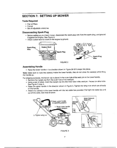 Setting up mower