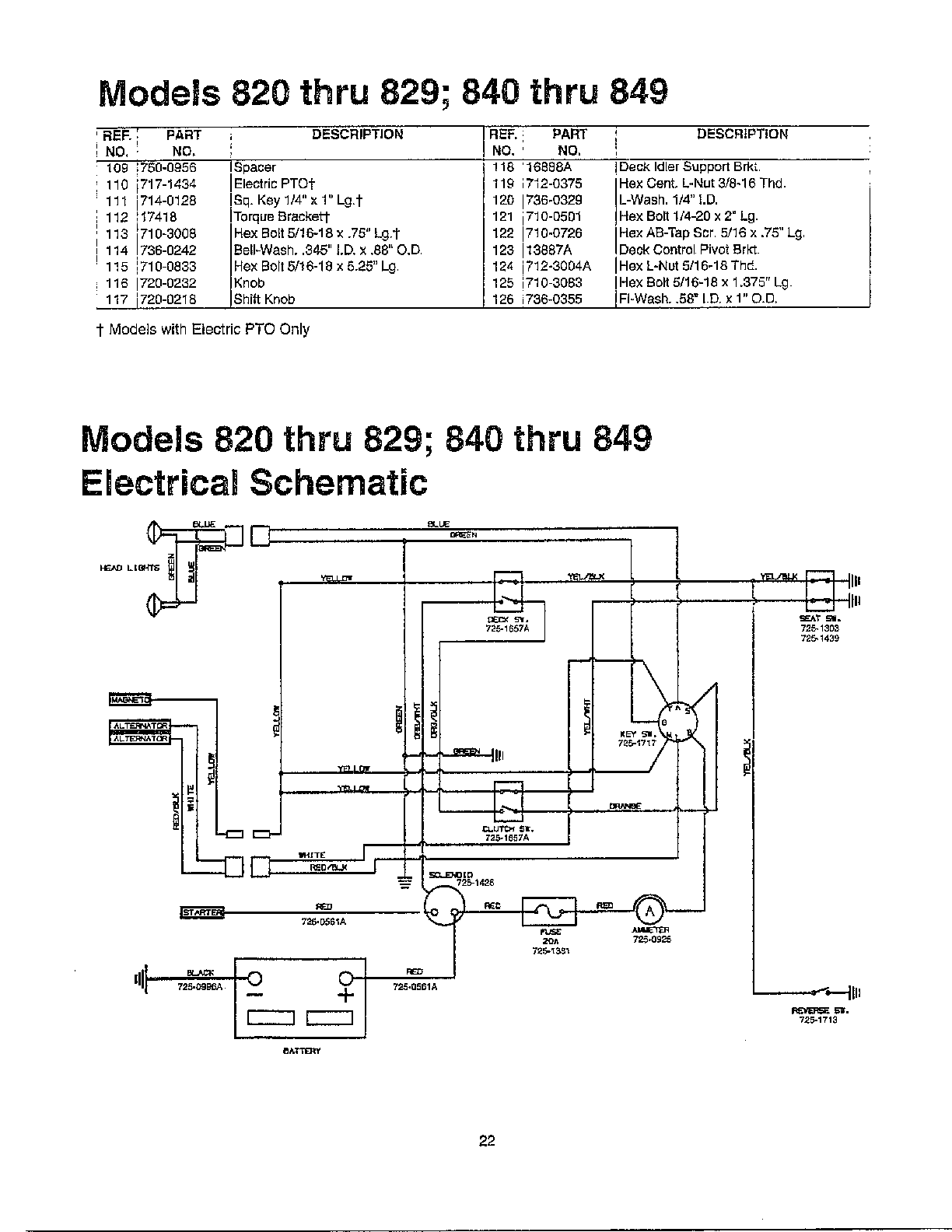 Garden tractors/electrical schematic page 3