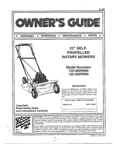 22" self propelled rotary