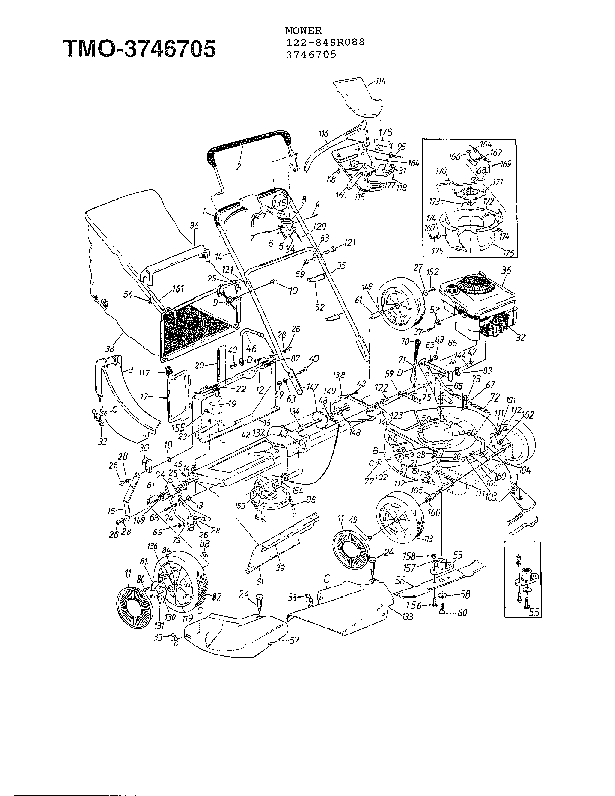 5hp 21" rotary mower