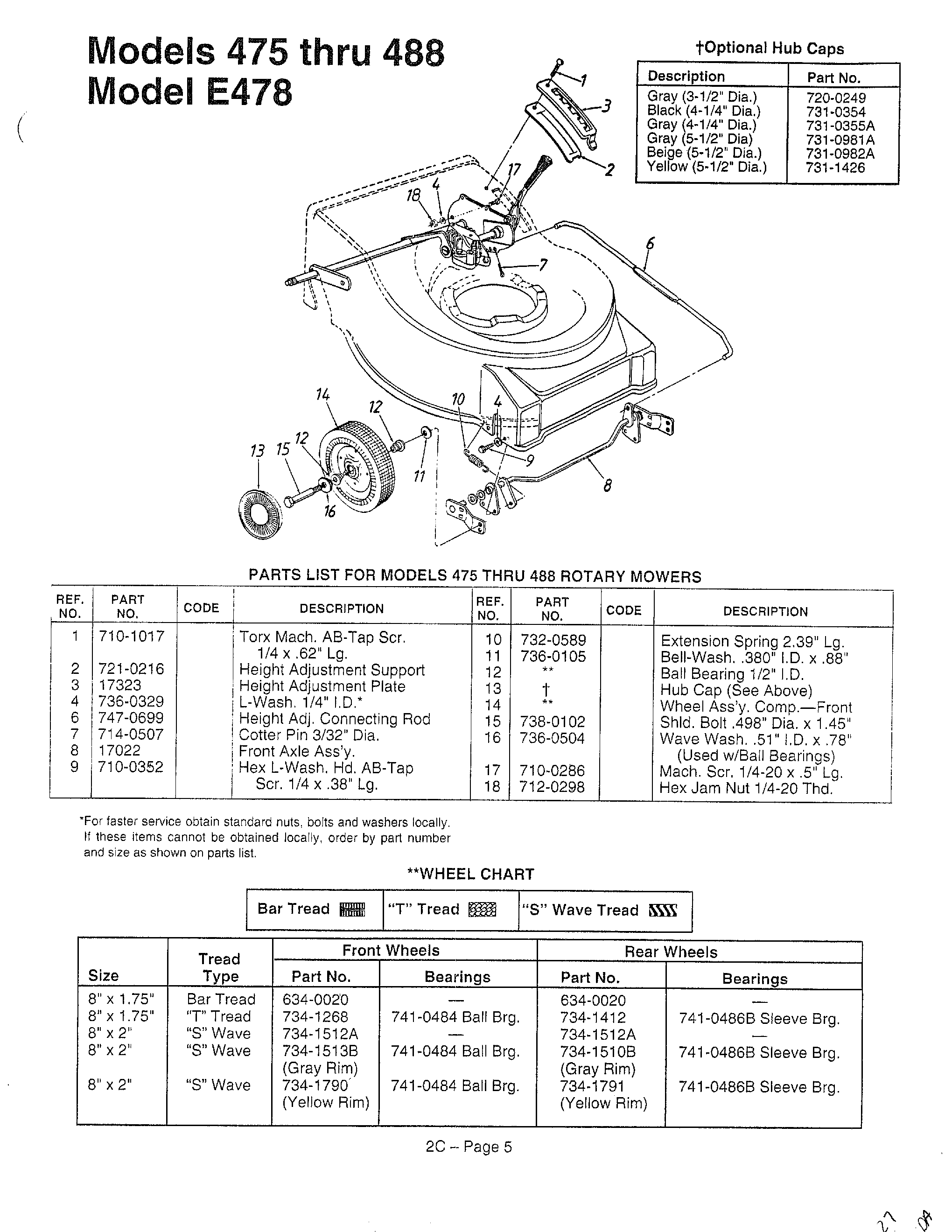 Mower deck model 475-488