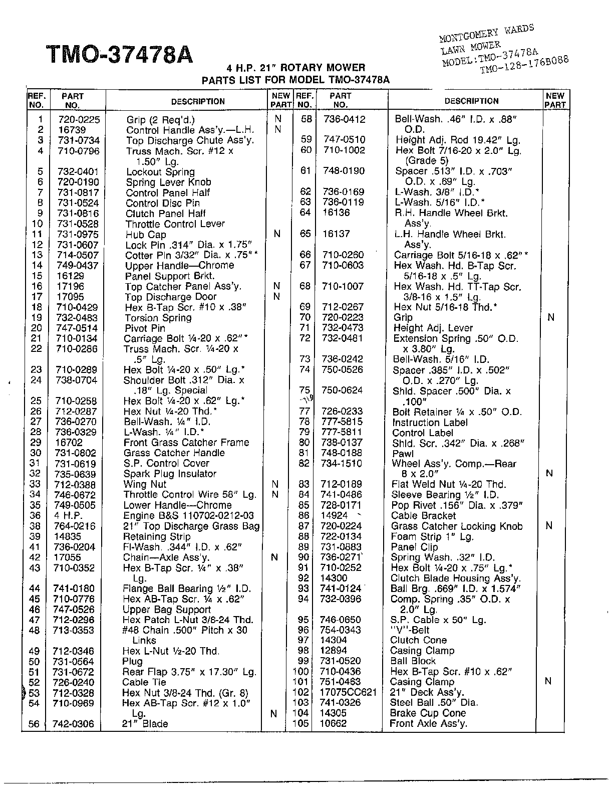 4hp 21" rotary mower page 2