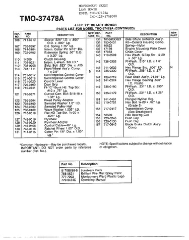 4hp 21" rotary mower page 3