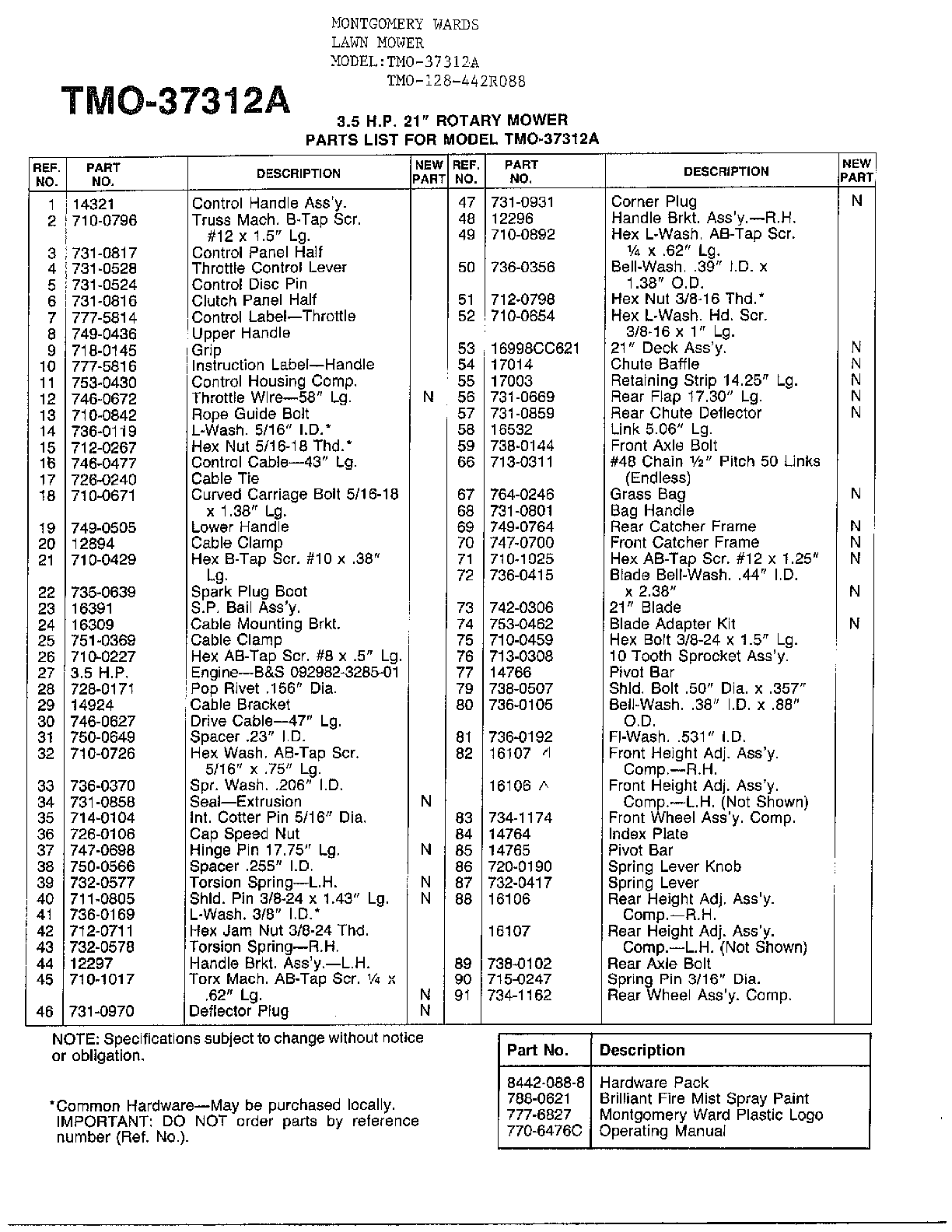 3.5HP 21" ROTARY MOWER Page 2