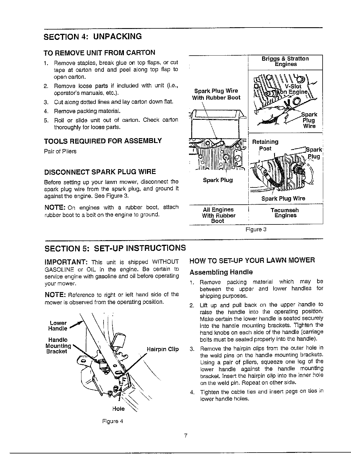 UNPACKING/SET-UP INSTRUCTIONS