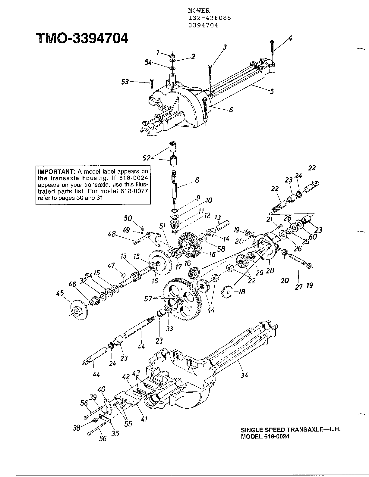 SINGLE SPEED TRANSAXLE-L