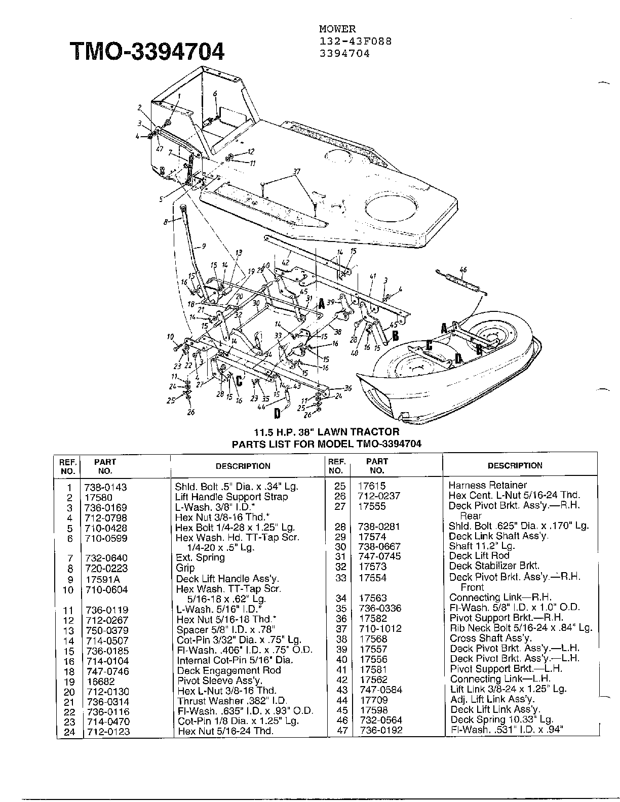 11.5 HP 38" LAWN TRACTOR