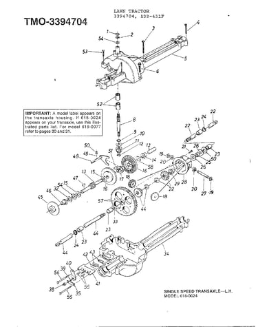 Single speed transaxle left hand
