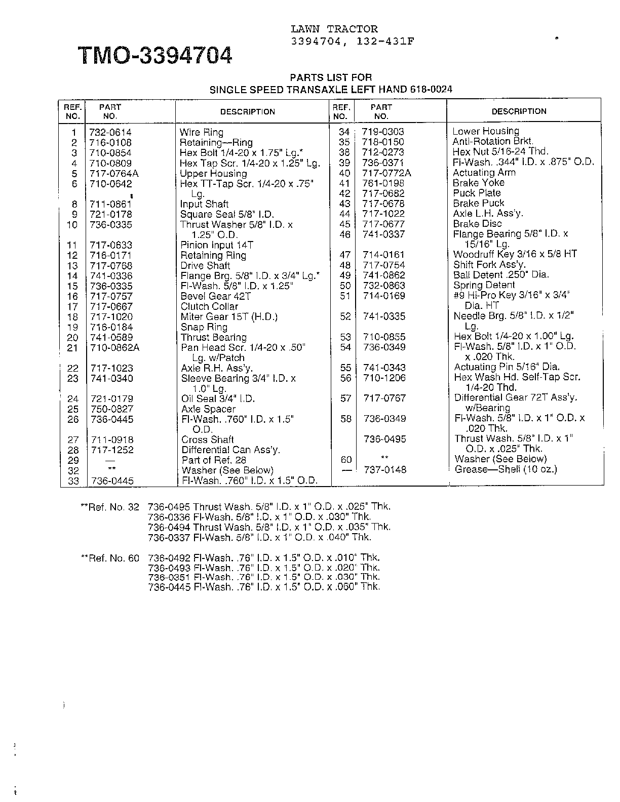 SINGLE SPEED TRANSAXLE LEFT HAND Page 2