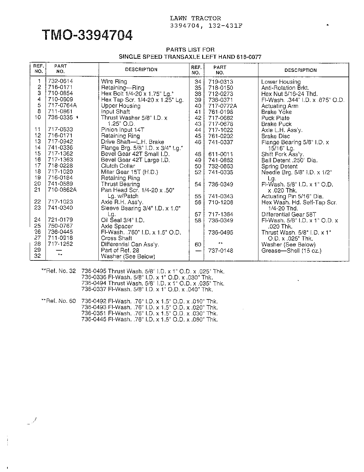 SINGLE SPEED TRANSAXLE LEFT HAND Page 4