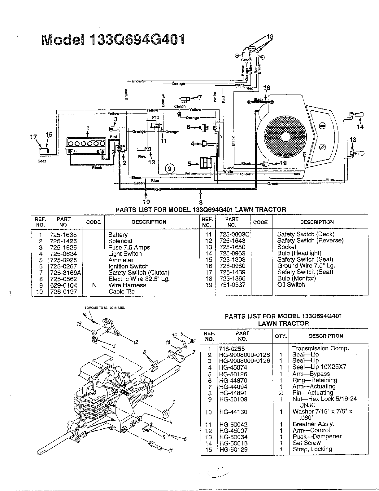 ELECTRICAL/LAWN TRACTOR