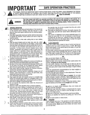 Safe operation practices