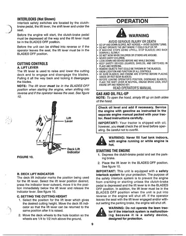 Controls/operation