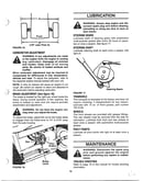 Adjustments/lubrication/maintenance