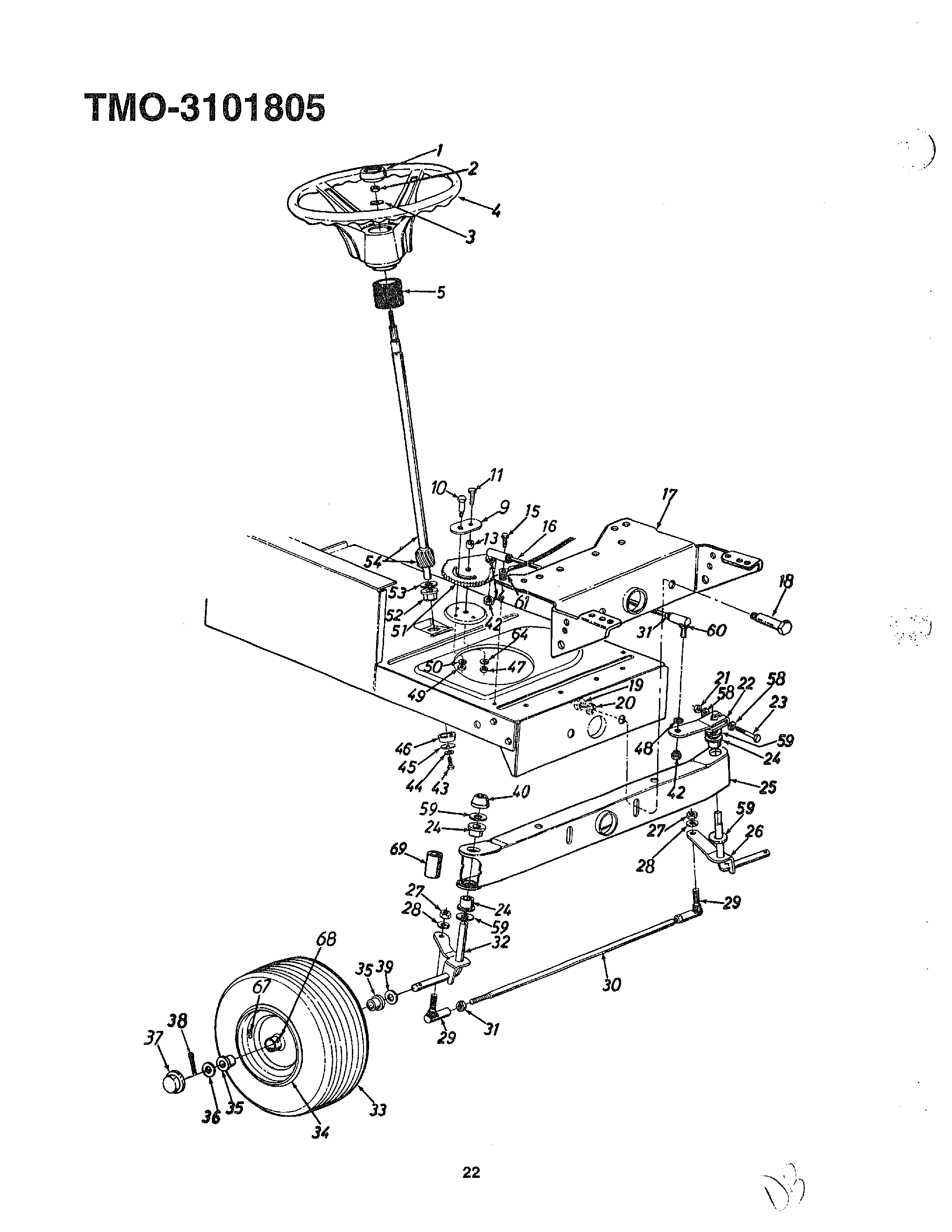 18HP 42" TRACTOR/WHEEL CHART