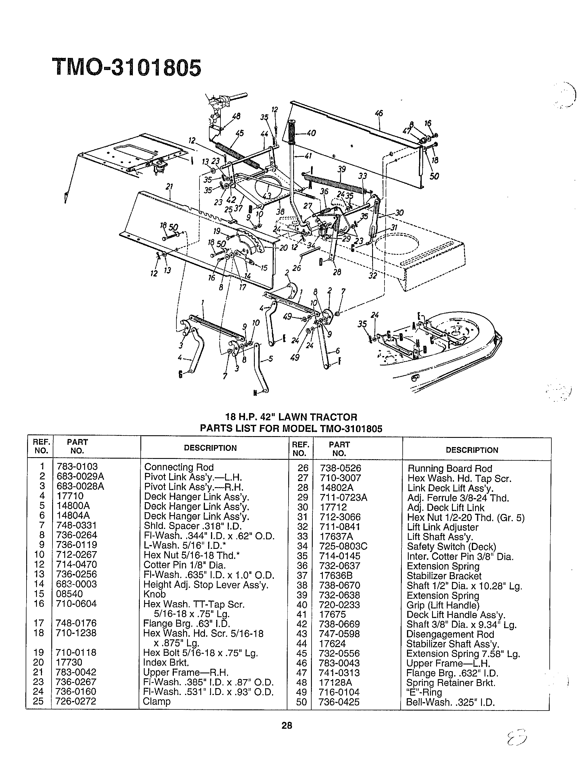 18hp 42" lawn tractor