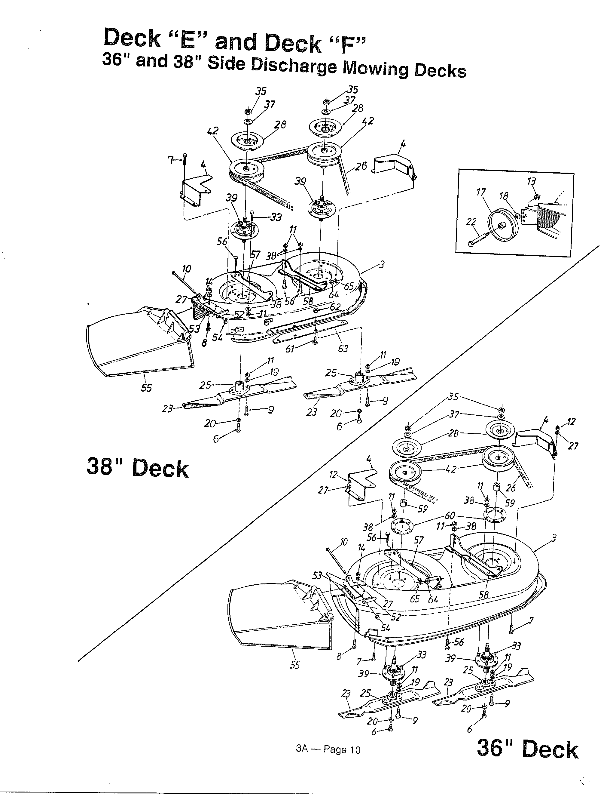 Deck "e" and deck "f"