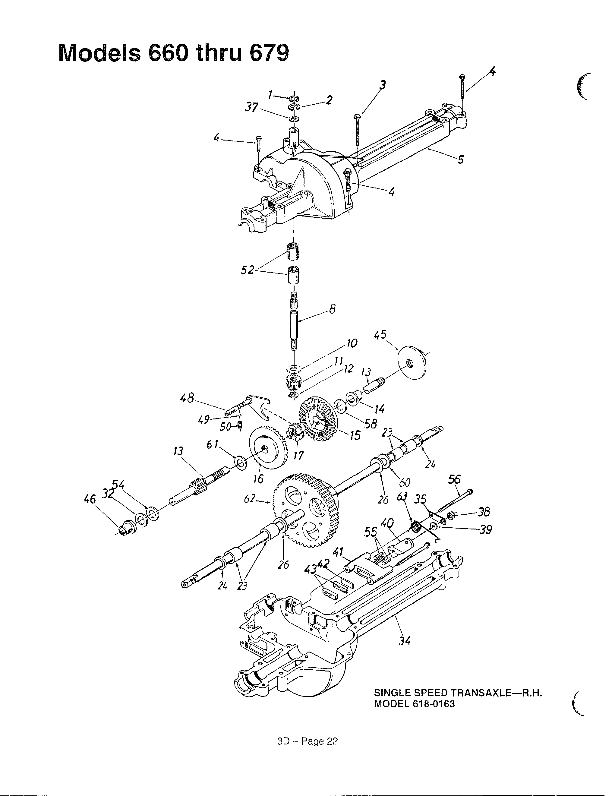 SINGLE SPEED TRANSAXLE RIGHT HAND