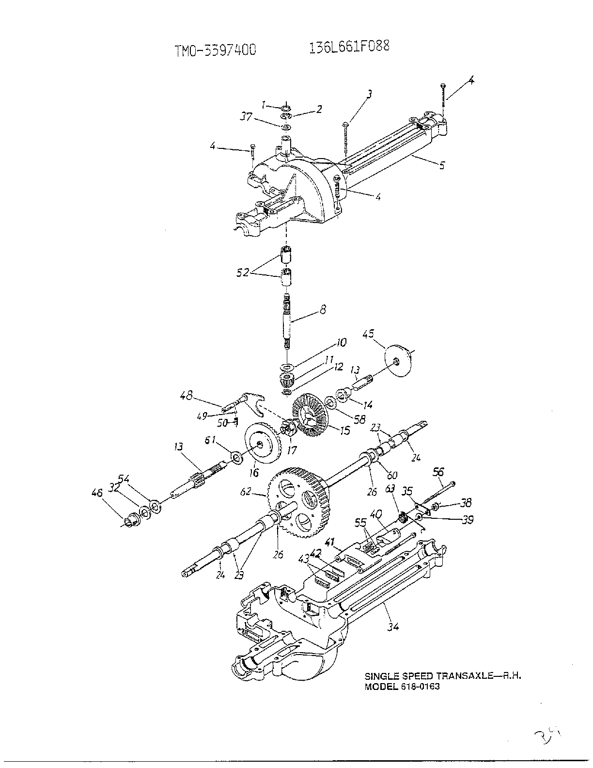 SINGLE SPEED TRANSAXLE RH