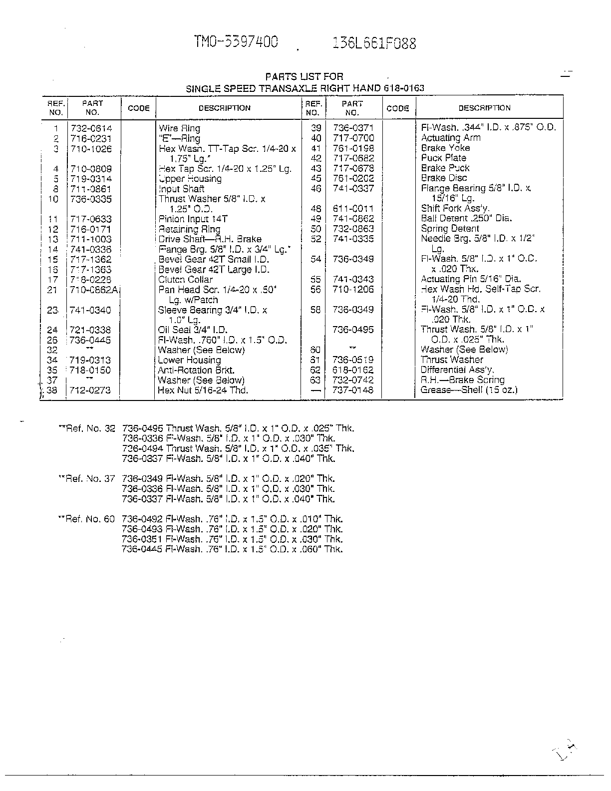 SINGLE SPEED TRANSAXLE RH Page 2