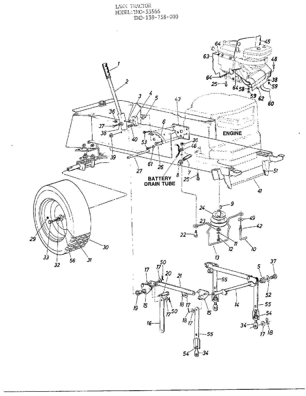 LAWN TRACTOR/REAR WHEEL CHART