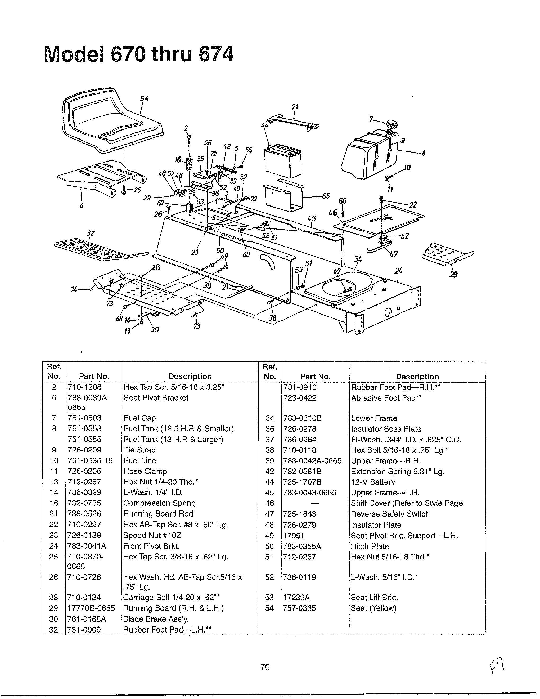 SEAT/FUEL/BLADE BRAKE ASSEMBLY