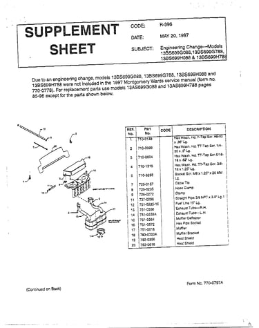 Supplement sheet