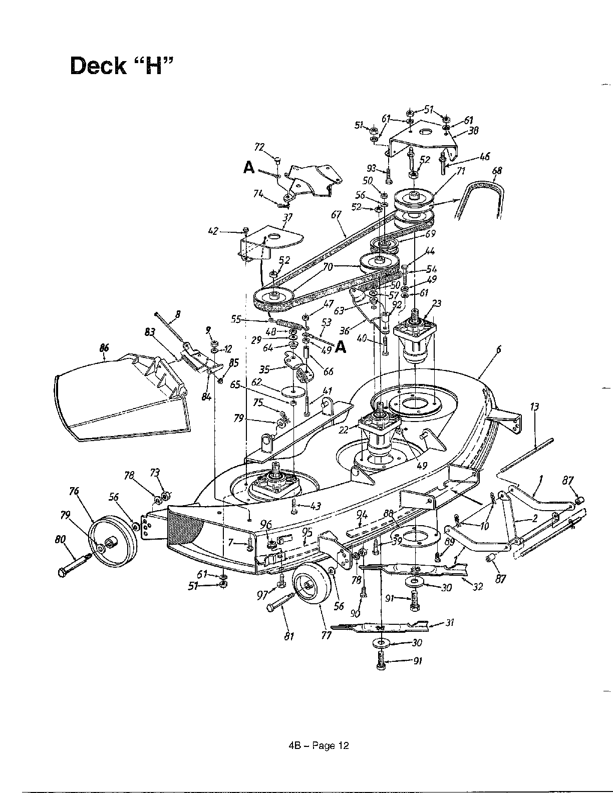 46" MOWING DECK "H"