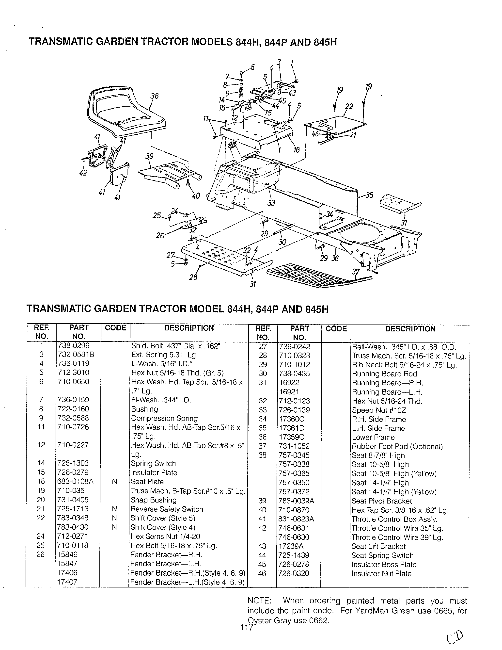 46" GARDEN TRACTO-CON'T ON CARD 36 Page 6