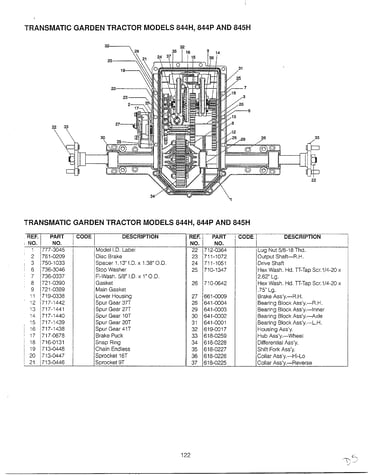 46" garden tracto-con't on card 36 page 11