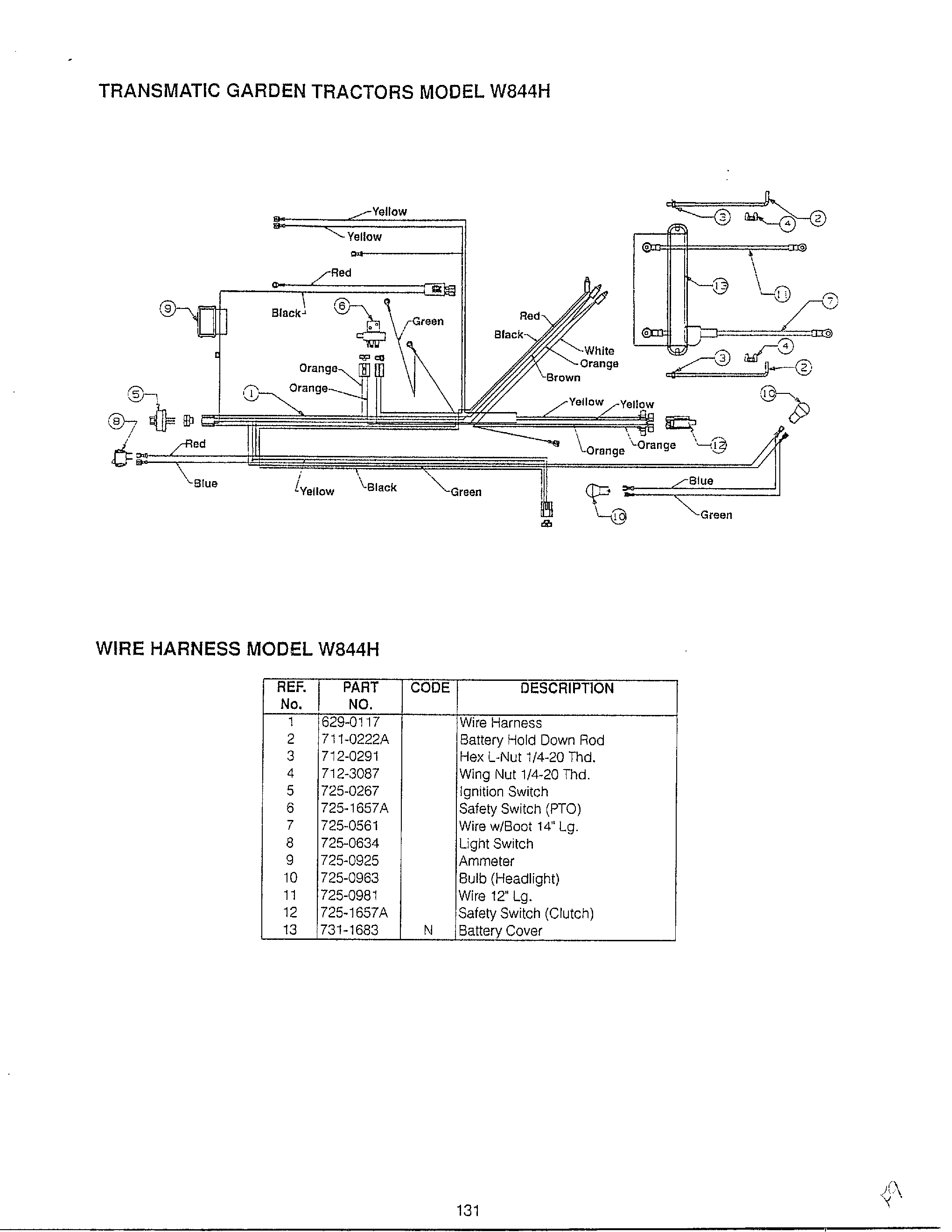 46" garden tracto-con't on card 36 page 20