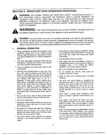 Important safe operation practices