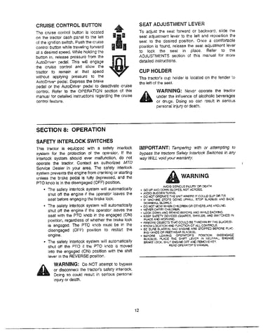 Controls/operation