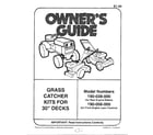 MTD 190-056-000 grass catcher kits-owner`s guide diagram