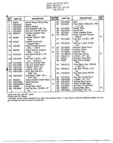 Grass collector w/wheel wts. page 2