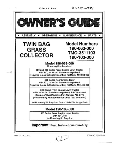 Twin bag grass collector